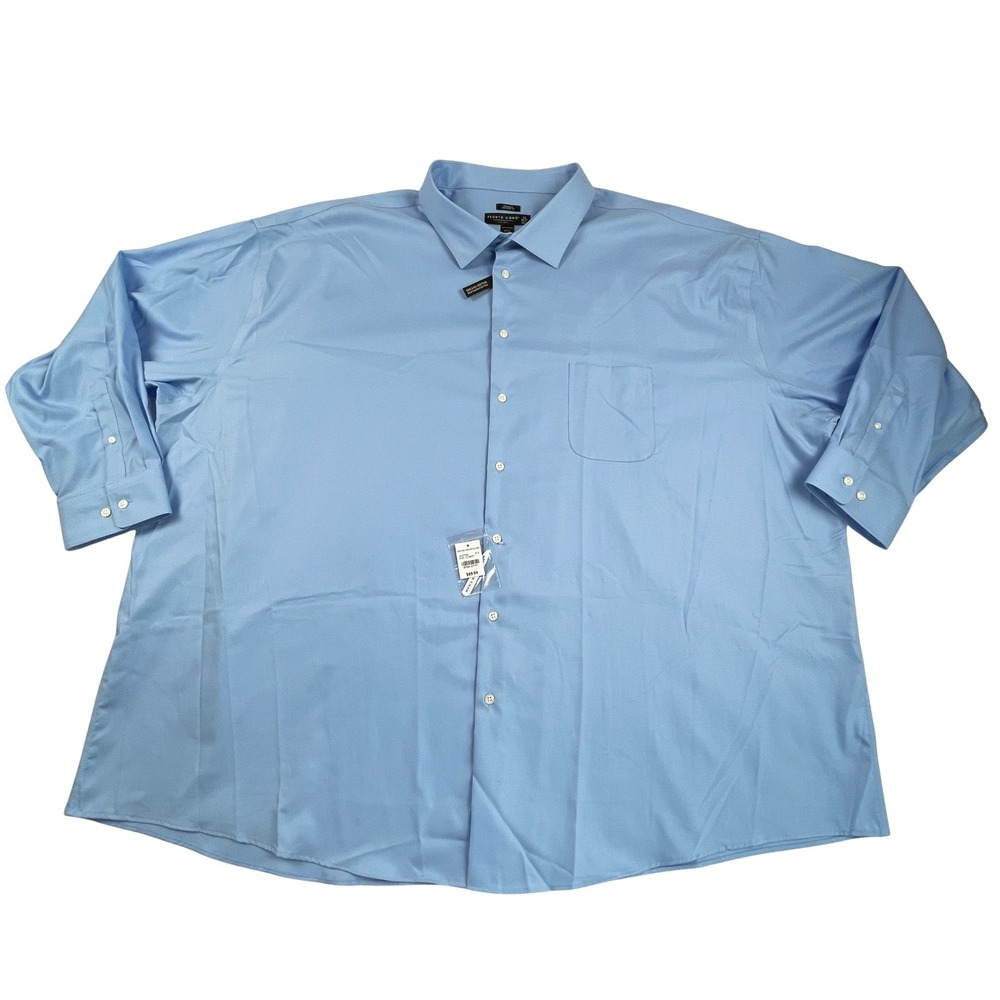 Pronto Uomo 22 36/37 Tall 80s 2-Ply Cotton Executive Fit Blue Dress Shirt NWT